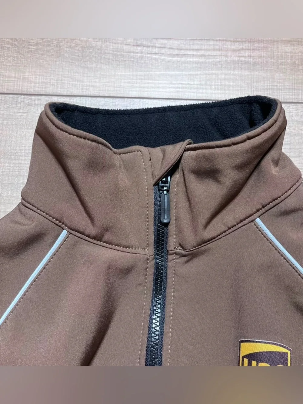 WearGuard Mens UPS Full Zip Softshell Water Resistant Fleece Lined Jacket Large
